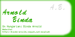 arnold binda business card